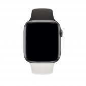 Apple Watch Uyumlu 40 mm Kordon Silikon Kayış Siyah - Beyaz - 2