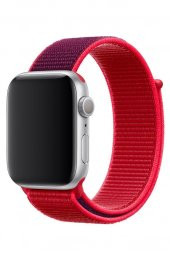 Apple Watch Uyumlu Kordon Spor Loop 40 mm Kayış Kırmızı Mor - 3