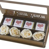 Çiçekli Ahşap Kutuda Canım Annem 12 Adet Çikolata - 2
