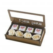 Çiçekli Ahşap Kutuda Canım Annem 12 Adet Çikolata - 3