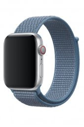 Apple Watch Uyumlu Kordon Spor Loop 42 mm Kayış Pastel Mavi - 3
