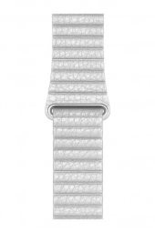 Apple Watch Uyumlu Deri Loop Kordon 38 mm Kayış Beyaz thumbnail 1