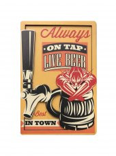 RETRO 3D KABARTMALI UV BASKI AHŞAP POSTER - 1