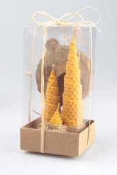 Zariass Balmumu Çam ( Ahşap Mumluk Hediyeli ) 3 lü - 1