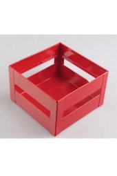 İkram Dünyası Galvaniz Kasa Kırmızı - 1