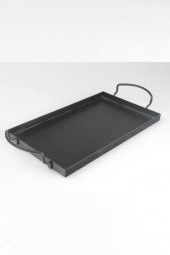 İkram Dünyası Galvaniz Sunum Tepsi Mat Siyah 25*37 cm - 1
