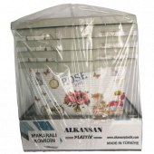 4 Katlı 4 Çekmeceli Desenli Plastik Sebzelik Plastik Komidin - 1