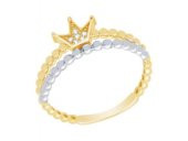 Diamond Line-Gülaylar - Sarı Beyaz Altın 14 Ayar Kral Tacı Yüzük - 1