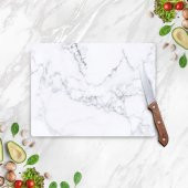 Decovetro Beyaz Mermer Görünümlü | Cam Kesme Tahtası - Kesim Tablası - 2