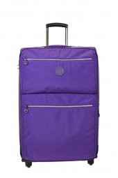 Büyük Boy Mçs Krinkıl Kumaş Valiz Mor V111 - 2