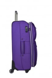 Büyük Boy Mçs Krinkıl Kumaş Valiz Mor V111 - 3
