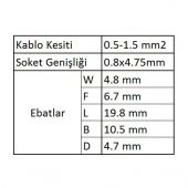 GFE2488 Erkek Faston Terminal 20 - 40 - 60 - 100 Adet - 3