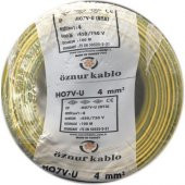 Öznur 4 mm NYA Kablo Sarı-Yeşil 100 metre  100 Bakır - 1