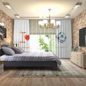 Baskılı Fon Perde Futbol Sevgisi Top Kalp Desenli Mor Kırmızı - 3