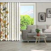 Baskılı Fon Perde Sarı Yeşil Çiçek Desenli - 5