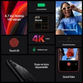 Apple iPhone SE 64 GB (PRODUCT) Kırmızı Cep Telefonu (Apple Türkiye Garantili) - 5