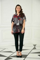 Günay Kadın Gömlek Rg6706 İlkbahar Yaz Renk Mixli-BORDO - 1