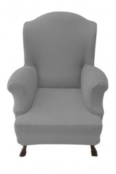 Fransız Kumaş Sultan Model Tekli Koltuk Kılıfı Gri - 1