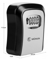 Mühlen Safe Key 3 Şifreli Çelik Kasa Anahtar Kasası Kutusu Anahtarlık Dış Mekana Uygun - 8