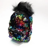 Ponpon Figürlü Gökkuşağı Renk Çocuk Sırt Çantası - 8