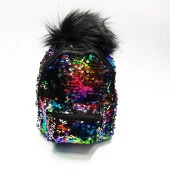 Ponpon Figürlü Gökkuşağı Renk Çocuk Sırt Çantası - 4