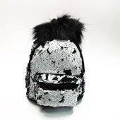 Ponpon Figürlü Siyah Beyaz Renk Çocuk Sırt Çantası - 9