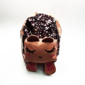 Uyuyan Kedi Figürlü Kahve Renk Çocuk Sırt Çantası - 11