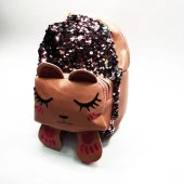 Uyuyan Kedi Figürlü Kahve Renk Çocuk Sırt Çantası - 12