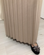 butikxxl  deri görünümlü soley pliseli beli gipe lastikli tam boy prenses etek - 9