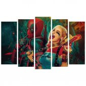MDF 5 Parça 90x60 Ahşap Tablo Tablo Deadpool - 3