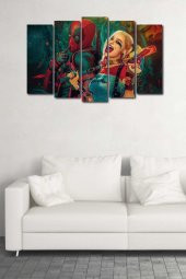MDF 5 Parça 90x60 Ahşap Tablo Tablo Deadpool - 6