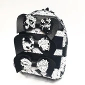 Orta Boy Üç Papyonlu Siyah Beyaz Renk Çocuk Sırt Çantası - 6