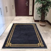 Halı Home Dekoratif Koleksiyonu AV219 Siyah Gold Saçaklı Halı - 1