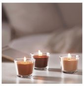 IKEA BRACKA 3 LÜ SET CAM KAPTA MUM BEJ TATLI CEVİZLİ ÇİKOLATA KOKULU thumbnail 1