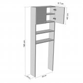 Kenzlife çamaşır makinesi dolabı gerasim byz 180*060*20 banyo ofis kapaklı a.y. - 4
