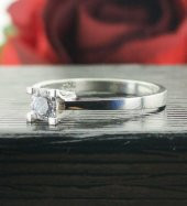 925 Ayar Gümüş Pırlanta Montür Tektaş Yüzük thumbnail 6