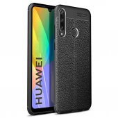 P40 Lite E Deri Desenli Kamera Korumalı Silikon Kılıf - 6