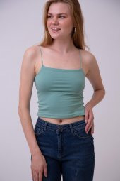 HerTon Omuzdan Lastik Askılı Crop Bluz 141-0002 - 1