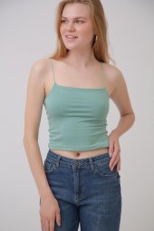 HerTon Omuzdan Lastik Askılı Crop Bluz 141-0002 - 2