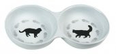 KARLIE PORSELEN İKİLİ KEDİ MAMA KABI 150ML - 1