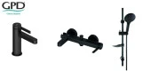 Gpd Gildo 3 Parça Siyah Armatür Musluk Batarya Banyo Seti MLB165-S MBB165-S DST57-S thumbnail 1