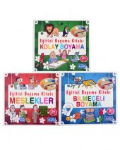 +3 Yaş Eğitici Boyama Kitapları Seti 3 Kitap (Parıltı Yayınları) - 1
