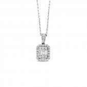 0.68ct Pırlanta Baget Kolye - 1