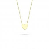 14k Altın Sade Kalp Kolye thumbnail 2