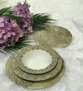 Gravürlü Desen 24 Prç. Yemek Tkm - 1