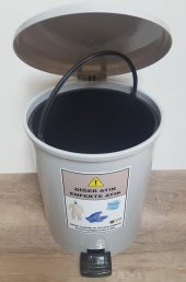 Maske eldiven ve tek kullanımlık tulum atık kovası 25 lt pedallı - 3