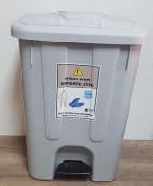 Maske eldiven tek kullanımlık tulum atık kovası 65 lt pedallı - 2