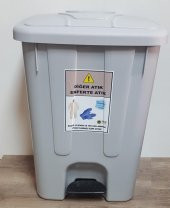 85 lt Maske Eldiven Tek Kullanımlık tulum atık kovası pedallı tekerlekli - 1