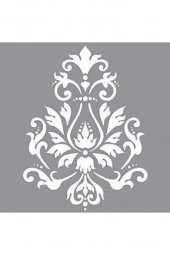 Damask 15 Stencil Boyama şablonu 30x30 cm, Duvar Stencil, Fayans Stencil, Mobilya Stencil - 2