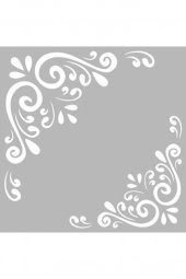 Köşe Damask Stencil Boyama şablonu 30x30 cm, Duvar Stencil, Fayans Stencil, Mobilya Stencil - 3